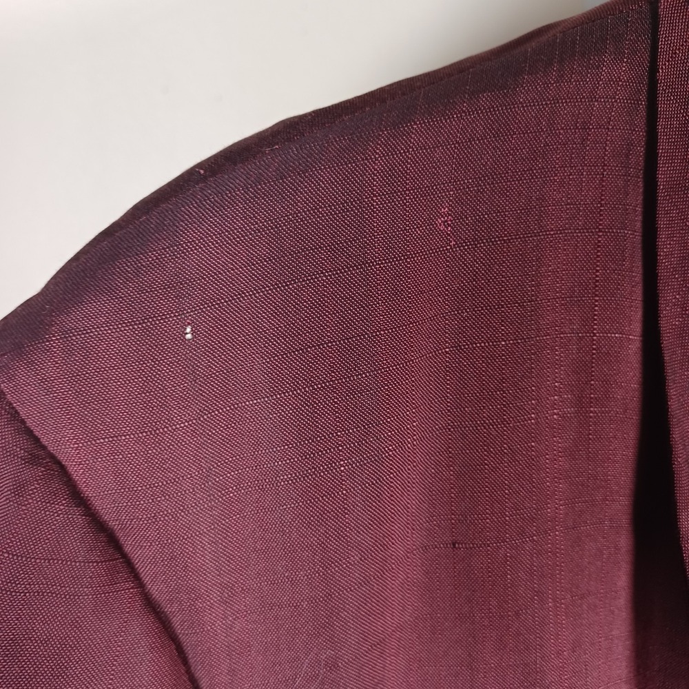 Vtg Mid Century Crimson Satin Evening Smoking‎ Dinner Jacket Formal Shawl Jacket - Picture 6 of 16